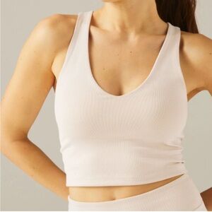 Beyond yoga Heather Rib Fresh Cut Cropped Tank